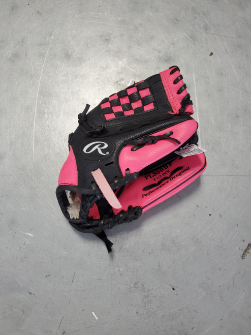 Vist Large View of Product Image Which is Used Rawlings PL950BP 9.5IN RHT BB/SB Glove RH Throw Pink 9 1/2"