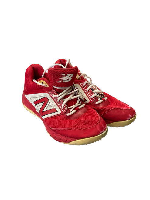 Vist Large View of Product Image Which is New, Balance, TURF, SHOES, BB/SB, Cleats, Red, Senior, 9
