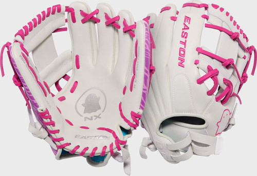 Vist Large View of Product Image Which is The Easton Ghost NX 11.5-Inch Fastpitch Infield Glove is built for softball players who want secure pocket control and a confident fit, bringing a confident look and field-ready feel to a model made for its position. Built for players who want their leather to match the way they play, this glove delivers the kind of presence that feels right at home in the middle of the action.

Crafted with game-ready Diamond Pro Steer USA leather, this glove is built to form a smooth, dependable pocket over time while maintaining the structure players trust. Its 11.5-inch size, and Pro I Web give players the pocket shape, control, and fielding feel needed to move quickly, make clean transfers, and control the ball through every exchange.

Bring dependable feel, clean control, and confident style to every inning with the Easton Ghost NX 11.5-Inch Fastpitch Infield Glove. It feels purposeful, strong, and ready for real innings - the kind of glove that brings together premium construction, position-specific feel, and a look that belongs on the field.