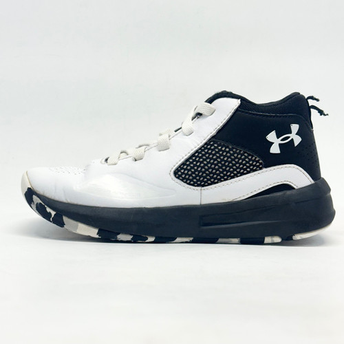 Vist Large View of Product Image Which is Used Under Armour LOCKDOWN 5 Basketball Shoes Y Black And White Junior 03.5