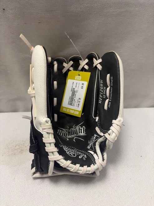 Vist Large View of Product Image Which is Used Rawlings HIGHLIGHT BB/SB Glove RH Throw Black 12"