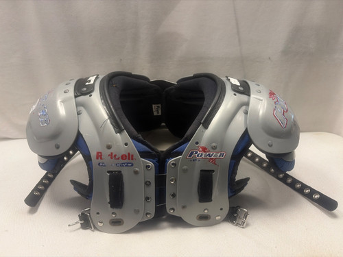 Vist Large View of Product Image Which is Used Riddell POWER SPX QB/WR FB Shoulder Pads Grey SM
