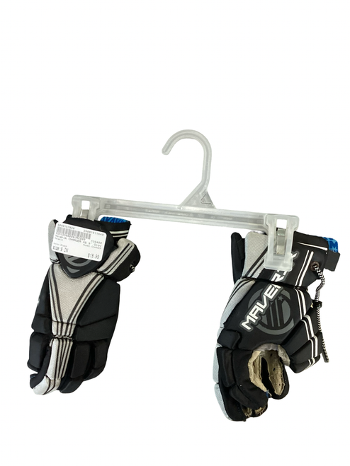 Vist Large View of Product Image Which is Used Maverik CHARGER Lacrosse Gloves Junior Black 9"