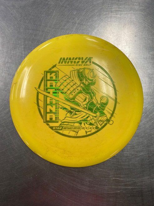Vist Large View of Product Image Which is Used Innova KATANA Disc Golf Driver Yellow
