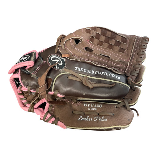 Vist Large View of Product Image Which is Used Rawlings WFP120 BB/SB Glove RH Throw Brown 12"