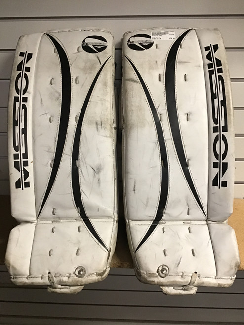 Used Mission PAD Goalie Leg Pads Youth White 24" 10801-S000239431