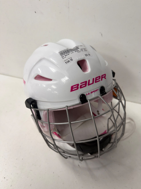 Vist Large View of Product Image Which is Used Bauer LIL SPORT Helmet Cage Combo Pink XS
