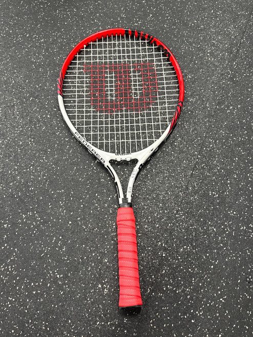 Vist Large View of Product Image Which is Used Wilson FEDERER 25 Junior Tennis Racquet Red 25"