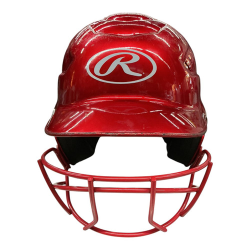 Vist Large View of Product Image Which is Used Rawlings RCFH Batting Helmet w/Mask Red MD