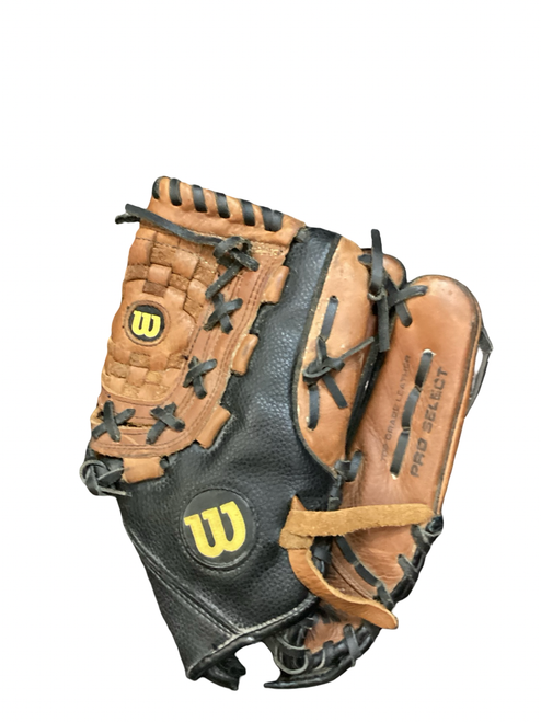 Vist Large View of Product Image Which is Used Wilson PRO SELECT BB/SB Glove RH Throw Brown 12"