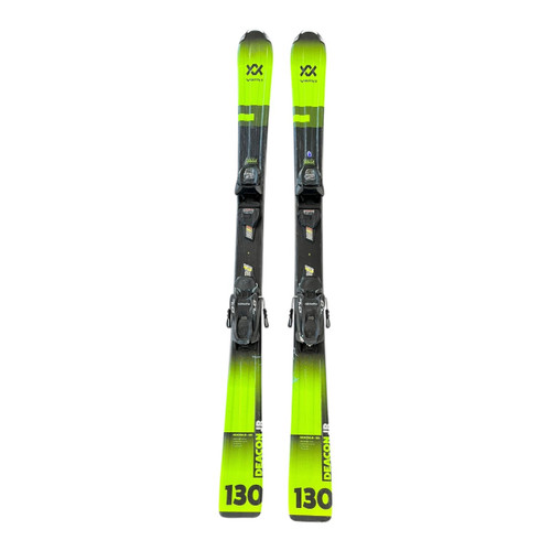 Vist Large View of Product Image Which is Used Volkl DEACON JR Boys DH Ski/Binding Neon Green 130 cm