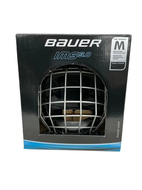 Vist Large View of Product Image Which is Used Bauer IM5 5.0 M Helmet Cage Combo Black MD