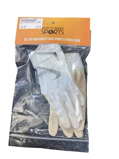 Vist Large View of Product Image Which is Used Nike BB/SB Batting Gloves White MD