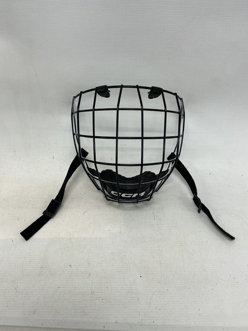 Vist Large View of Product Image Which is Used CCM Hockey Wire Mask Black And White LG