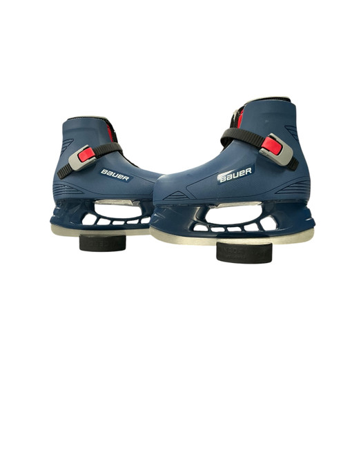 Vist Large View of Product Image Which is Used Bauer LIL CHAMP Boys Softboot Skate Navy Blue Youth 12.0