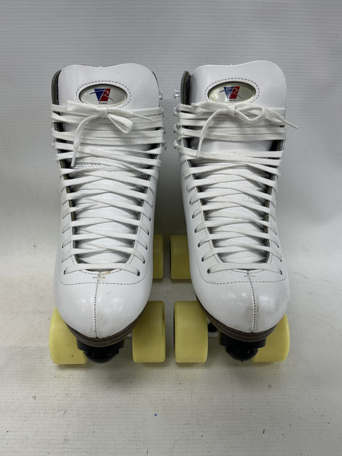 Vist Large View of Product Image Which is Used Riedell 120 UPTOWN WOMENS MEDIUM Senior Roller Quad Skates White Senior 5.5
