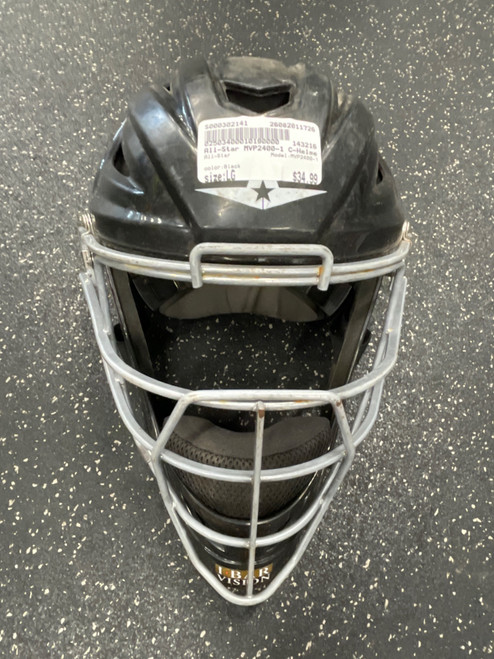 Vist Large View of Product Image Which is Used All-Star MVP2400-1 Catchers Helmet w/Mask Black LG