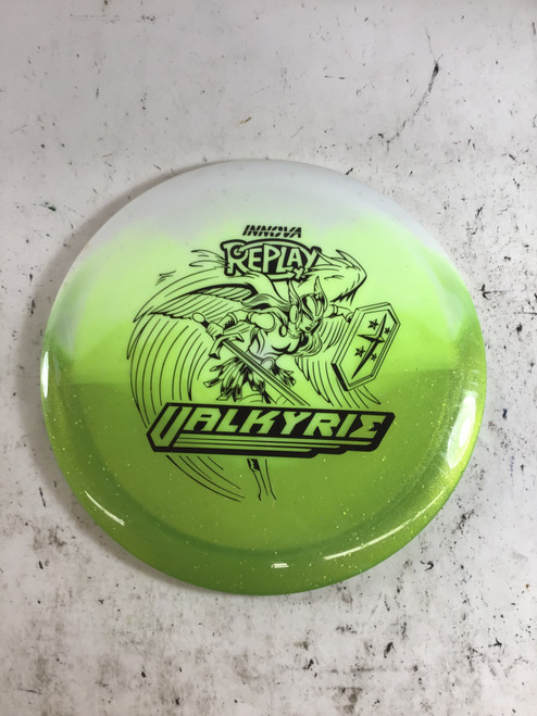Vist Large View of Product Image Which is Used Innova DUO VALKYRIE Disc Golf Driver Green 174g