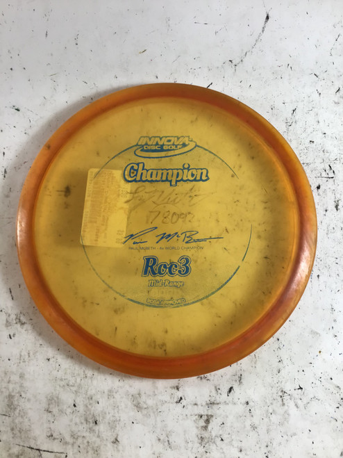 Vist Large View of Product Image Which is Used Innova CHAMPION ROC 3 Disc Golf Mid Range Orange 173g