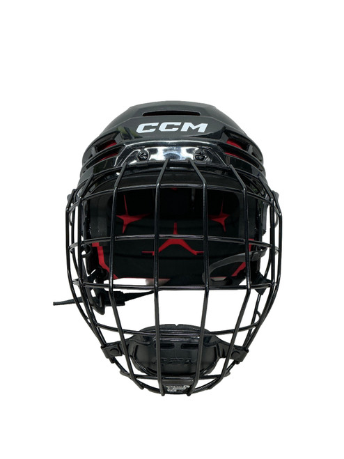 Vist Large View of Product Image Which is Used CCM TACKS 70 Helmet Cage Combo Black LG