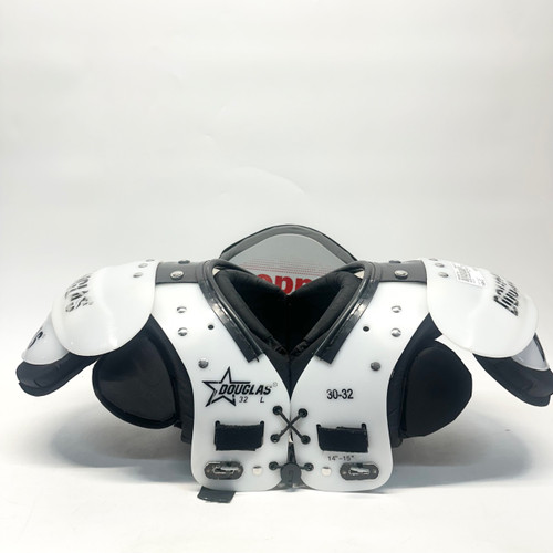 Vist Large View of Product Image Which is Used Douglas CUSTOM PRO FB Shoulder Pads White LG