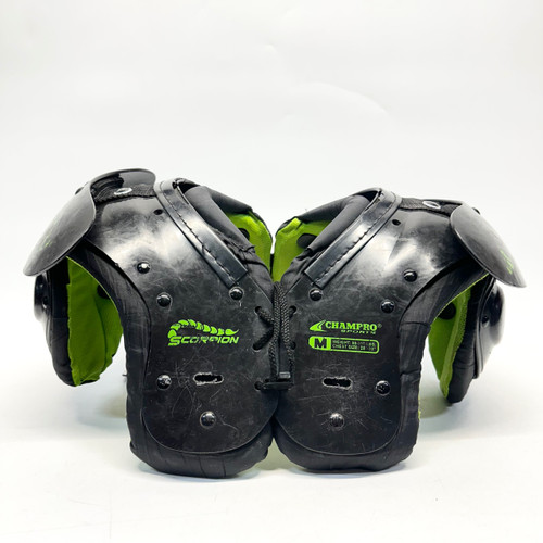 Vist Large View of Product Image Which is Used Champro SCORPION YOUTH FB Shoulder Pads Black MD