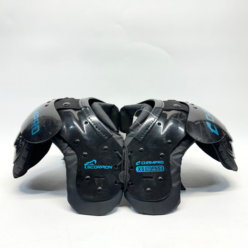 Vist Large View of Product Image Which is Used Champro SCORPION YOUTH FB Shoulder Pads Black XS