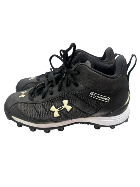 Vist Large View of Product Image Which is Used Under Armour Adult FB Cleats Black Senior 5.5