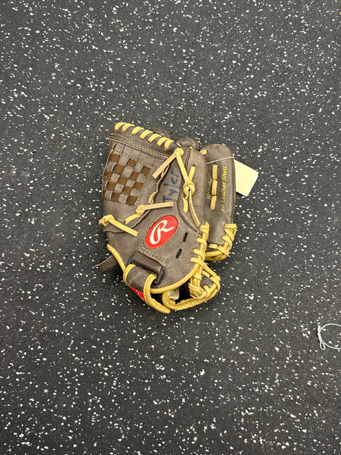 Vist Large View of Product Image Which is Used Rawlings HIGHLIGHT SERIES BB/SB Glove RH Throw Brown 10"