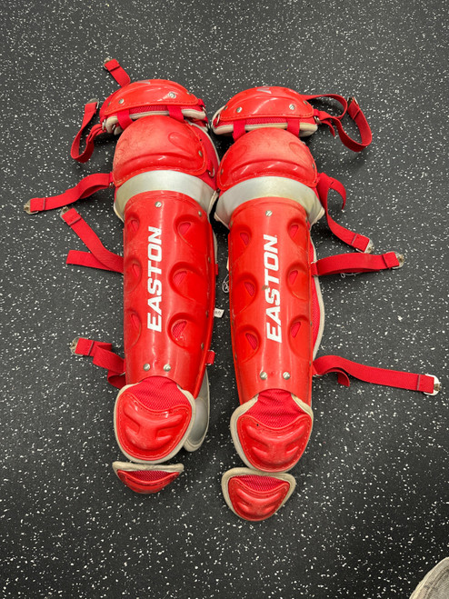 Vist Large View of Product Image Which is Used Easton RIVAL Catchers Leg Guards Red Adult