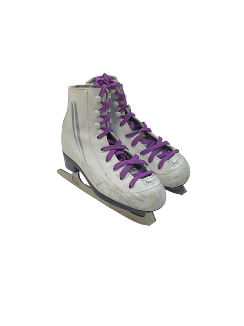 Vist Large View of Product Image Which is Used Lake Placid CASCADE Girls Figure Skate White Youth 13.0