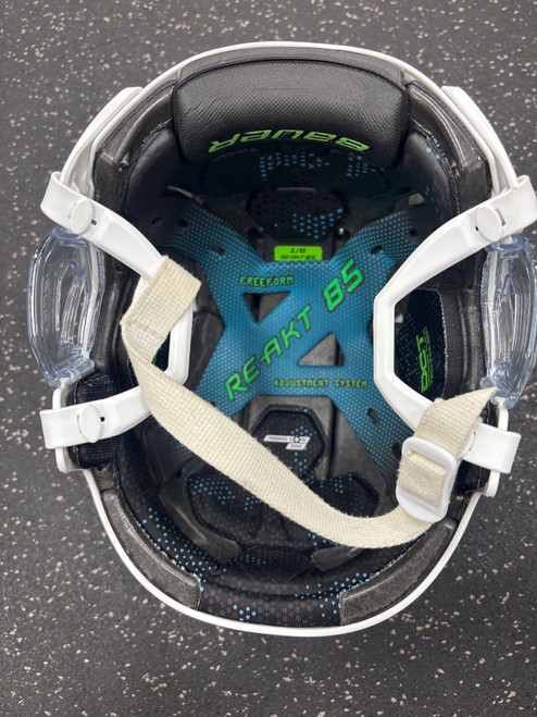 Vist Large View of Product Image Which is Used Bauer REAKT 85 Hockey Helmet Only White LG