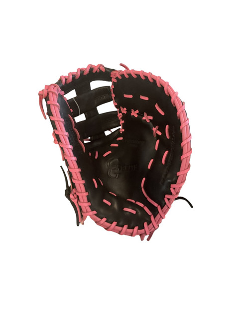 Vist Large View of Product Image Which is Like New Rawlings GOLF GLOVE ELITE BB/SB First Base RH Throw Black And Pink 13"