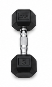 Vist Large View of Product Image Which is New RUBBER DUMBBELL 5 LB