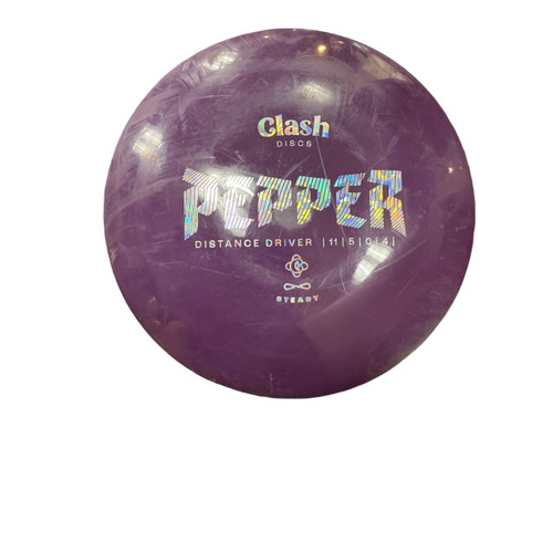 Vist Large View of Product Image Which is Used Clash Discs PEPPER STEADY DISC Disc Golf Driver Purple