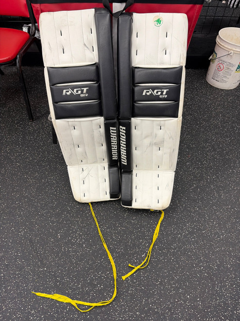 Vist Large View of Product Image Which is Used Warrior R\GT Goalie Leg Pads Senior White 35"