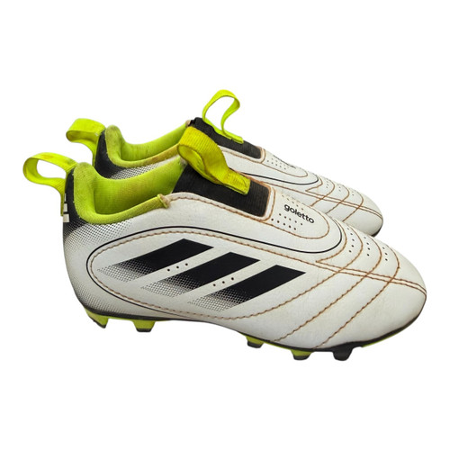 Vist Large View of Product Image Which is Used Adidas GOLETTO IX LACELESS Soccer Cleats White Youth 09.0