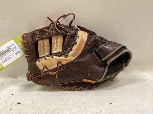 Vist Large View of Product Image Which is Used Mizuno GXF 92 BB/SB First Base LH Throw Chocolate And Almond 12 1/2"