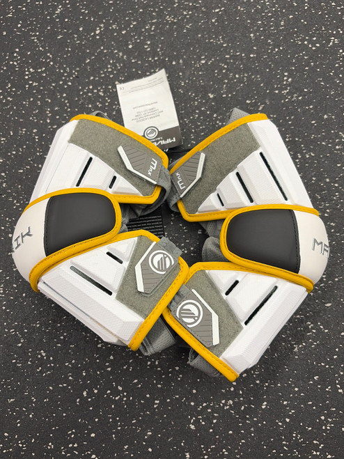 Vist Large View of Product Image Which is Used Maverik MAX ARM GUARD Lacrosse Arm Pads/Guards White LG
