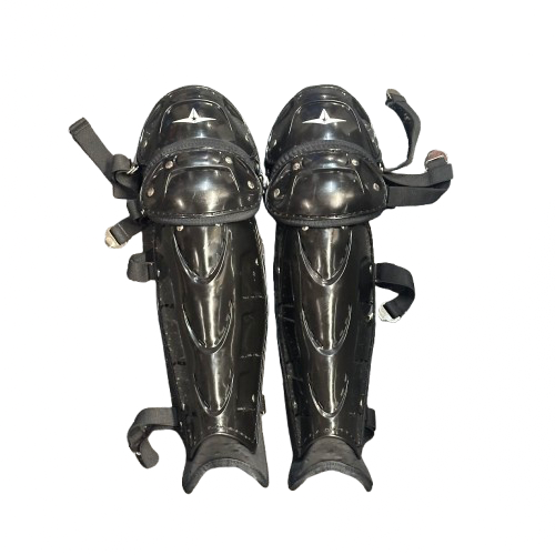 Vist Large View of Product Image Which is Used All-Star LG1 SHIN GUARDS Umpire Leg Guards Black 17"