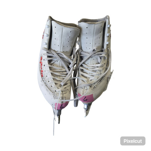 Vist Large View of Product Image Which is Used EDEA ICE FLY FIGURE SKATES SZ 6 WomensFigure Skate White Senior 6
