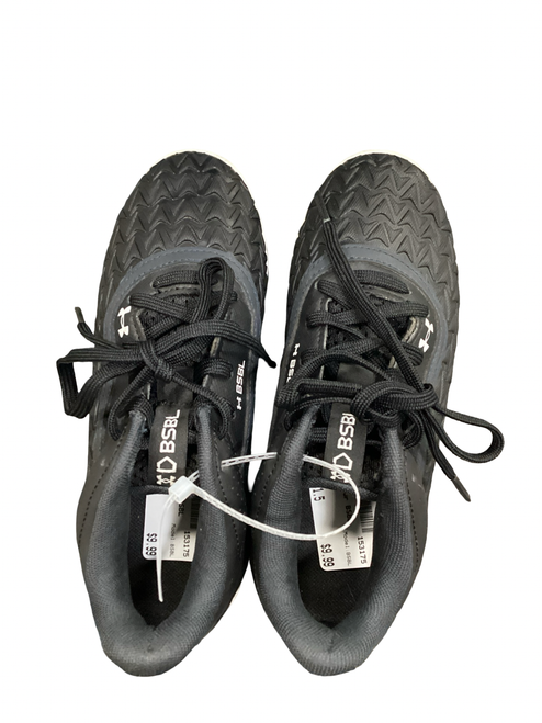 Vist Large View of Product Image Which is Used Under Armour BSBL BB/SB Cleats Black Junior 01.5