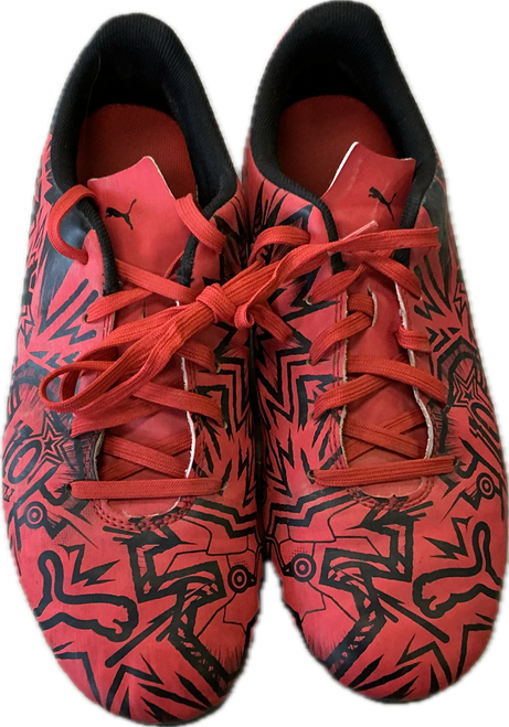 Vist Large View of Product Image Which is Used Puma Soccer Cleats Red Youth 06.0