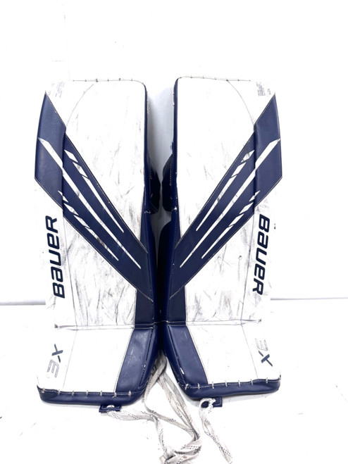 Vist Large View of Product Image Which is Used Bauer 3X 32+1 Goalie Leg Pads Inter White 32"