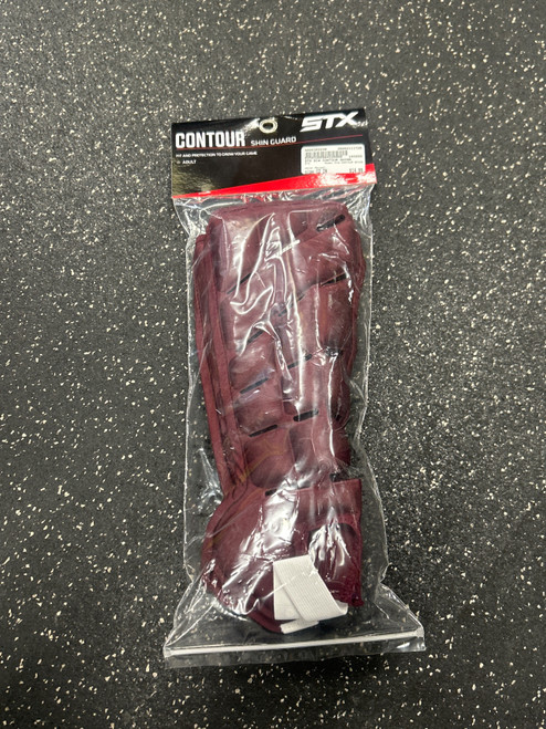 Vist Large View of Product Image Which is Used STX NIW CONTOUR SHINS FH Shin Guards Maroon 12"