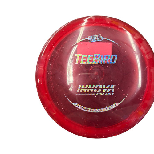 Vist Large View of Product Image Which is Used Innova Metal Flake Teebird 3 Disc Golf Driver Red