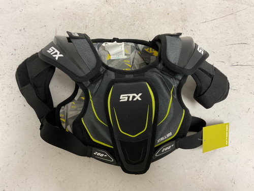 Vist Large View of Product Image Which is Used STX STALLION 200+ Lacrosse Shoulder Pads Black SM