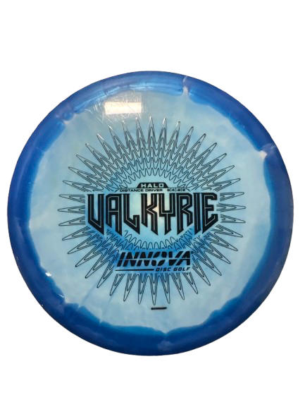 Vist Large View of Product Image Which is Used Innova HALO VALKYRIE Disc Golf Driver Royal Blue
