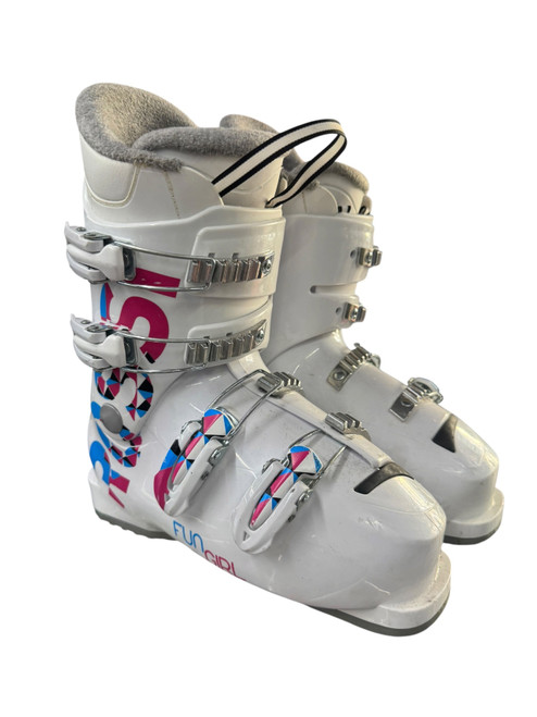 Vist Large View of Product Image Which is Used Rossignol FUN GIRL Girls DH Ski Boot White 235 MP - J05.5 - W06.5