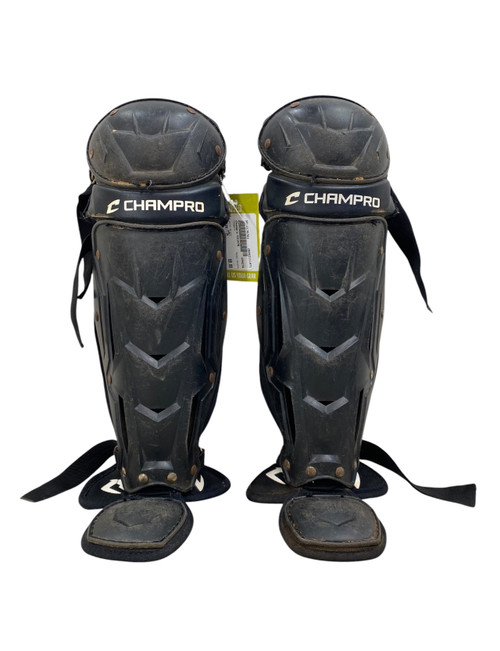 Vist Large View of Product Image Which is Used Champro CG107B Catchers Leg Guards Black Youth